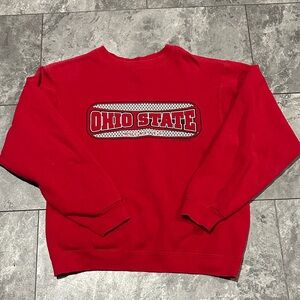 Ohio State Buckeyes Crewneck Sweatshirt Red Pluma Heavyweight Fleece M